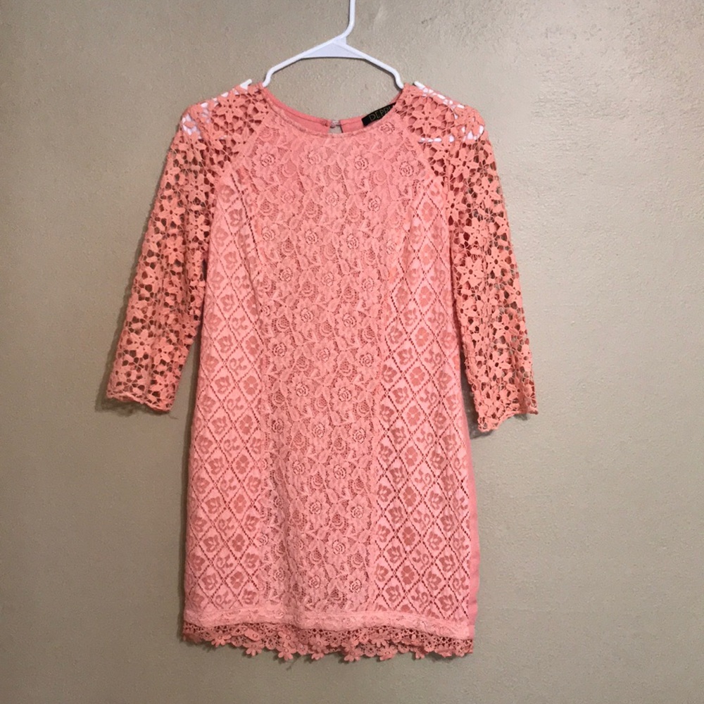 Depot Coral Quarter Length Sleeve Dress
